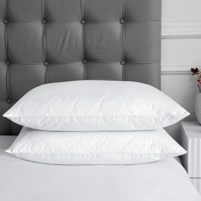 Peace Nest Quilted Goose Feather And Down Pillows 100% Cotton Cover 8 Peace Nest Quilted Goose Feather And Down Pillows 100% Cotton Cover - Image 6
