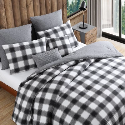 Eddie Bauer Canyon Plaid 7pc Comforter Set Black/White 5 Eddie Bauer Canyon Plaid 7pc Comforter Set Black/White - Image 3