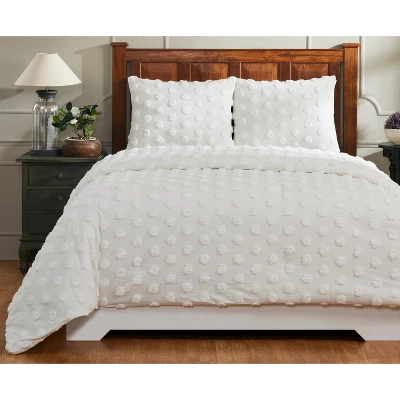 Queen Athenia Comforter 100% Cotton Tufted Chenille Comforter Set Ivory - Better Trends 4 Queen Athenia Comforter 100% Cotton Tufted Chenille Comforter Set Ivory - Better Trends - Image 2
