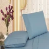 Plazatex Vine Print 90GSM Brushed Microfiber Soft Wrinkle Free Sheet Set Light Blue