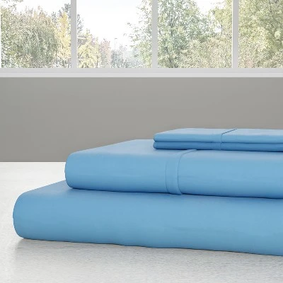 Hastings Home 4-Piece Microfiber Sheet Set, Full Size - Blue 4 Hastings Home 4-Piece Microfiber Sheet Set, Full Size - Blue - Image 2