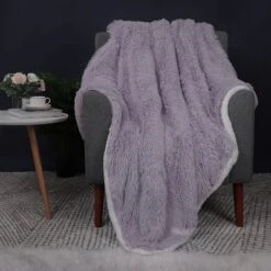 PiccoCasa Luxury Shaggy Soft Warm For Sofa Bed Faux Fur Blanket Purple Queen 1 Pc -Bedding Shop GUEST 5b7623c6 83ac 4a33 8c10 9429b95c3c37