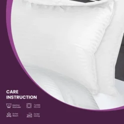 Traditional 1cm Stripe Microfiber Down Alternative 2-Piece Pillow Set - Blue Nile Mills -Bedding Shop GUEST 5c284ac8 2338 48af a673 ec08122b0abc