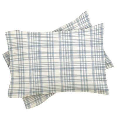 Queen Little Arrow Design Co Winter Watercolor Plaid Blue Comforter Set - Deny Designs 4 Queen Little Arrow Design Co Winter Watercolor Plaid Blue Comforter Set - Deny Designs - Image 2