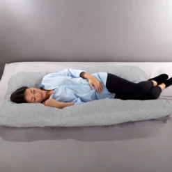 Full Body Pillow Cover- U-Shaped 100% Cotton Jersey Replacement Pillowcase With Zipper- Fits Maternity/Body Pillows Up To 58Â” By Lavish Home (Gray) -Bedding Shop GUEST 5d6cf9b1 ca9d 4e70 9d78 dafb7f42e7a1