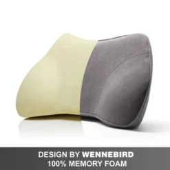WENNEBIRD Model B Lumbar Memory Foam Support Pillow To Improve Posture With Raised Side Butterfly Design, Constance Fabric, And Removable Cover, Grey -Bedding Shop GUEST 5f1cc057 e852 48f5 a919 a6ac42d10f0b