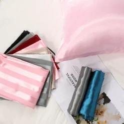 2 Pcs King 20"x36" Silk Satin Soft Pillowcase Black - PiccoCasa -Bedding Shop GUEST 5fbde8d5 952a 4b96 bc7d 6236172a3fe5