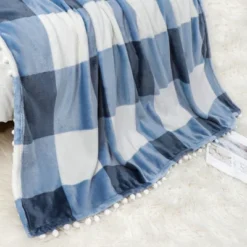PiccoCasa Flannel Pom-Pom Tartan Checkered Fleece Throw Blanket 1Pc 12 PiccoCasa Flannel Pom-Pom Tartan Checkered Fleece Throw Blanket 1Pc -Bedding Shop GUEST 6122c0be 4e89 43e4 90fb fc0c4ab00dde