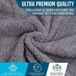 Zone Tech Faux Shearling Fleece Travel Blanket ,Grey Soft Plush Warm Comfortable Car Seat 59"x43” Blanket, Great For Winter, Home, Office And Camping -Bedding Shop GUEST 61273d2e 8b83 438b b9f6 5e7ff92315fc