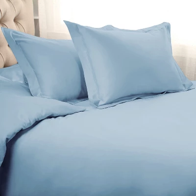 1200-Thread Count Cotton Solid Duvet Cover And Sham Set, By Blue Nile Mills 3 1200-Thread Count Cotton Solid Duvet Cover And Sham Set, By Blue Nile Mills