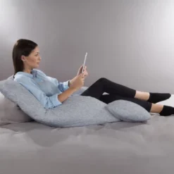 Full Body Pillow Cover- U-Shaped 100% Cotton Jersey Replacement Pillowcase With Zipper- Fits Maternity/Body Pillows Up To 58Â” By Lavish Home (Gray) -Bedding Shop GUEST 681146f5 103c 4b8a 9b74 f887ef266ffc