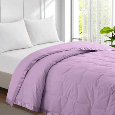 Peace Nest Ultra-Lightweight White Goose Down Feather Bed Blanket With Satin Trim 5 Peace Nest Ultra-Lightweight White Goose Down Feather Bed Blanket With Satin Trim - Image 3