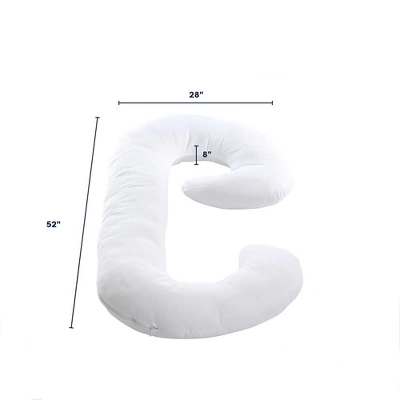 Cheer Collection Hypoallergenic J-Shape Body Pillow With Zippered Cover 7 Cheer Collection Hypoallergenic J-Shape Body Pillow With Zippered Cover - Image 5