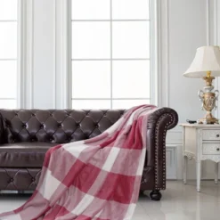 1 Pc 100% Microfiber Polyester Plaid Buffalo Checker Soft Fleece Sleeping Bed Blankets - PiccoCasa 9 1 Pc 100% Microfiber Polyester Plaid Buffalo Checker Soft Fleece Sleeping Bed Blankets - PiccoCasa -Bedding Shop GUEST 6b4c44cc 4435 4cc2 955c eb0490712d02