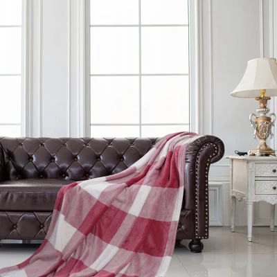 1 Pc 100% Microfiber Polyester Plaid Buffalo Checker Soft Fleece Sleeping Bed Blankets - PiccoCasa 6 1 Pc 100% Microfiber Polyester Plaid Buffalo Checker Soft Fleece Sleeping Bed Blankets - PiccoCasa - Image 4