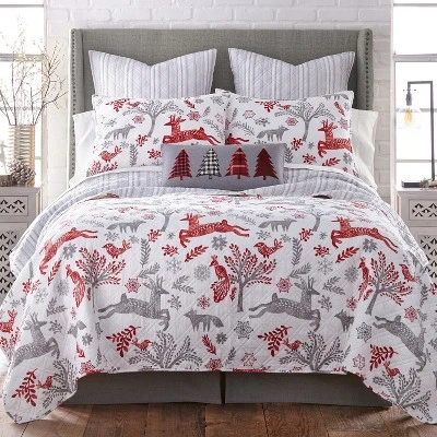 Winterland Holiday Euro Sham Set Of 2 Gray - Levtex Home 4 Winterland Holiday Euro Sham Set Of 2 Gray - Levtex Home - Image 2