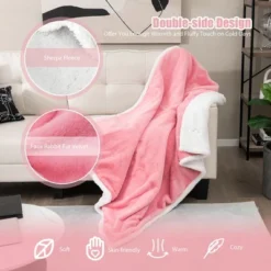 Tangkula Heated Blanket 60" X 50" Electric Blanket Throw, Warming Blanket With 10 Heating Levels, 9H Timer Auto Shut Off, Overheat Protection Pink -Bedding Shop GUEST 6cc2177f bed6 477d aaa2 76406e4e6bfd