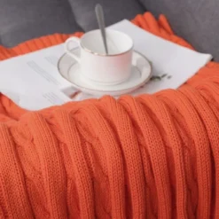 PiccoCasa Soft 100% Cotton Knitted Lightweight Cable Bed Home Decorative Blanket -Bedding Shop GUEST 6f52aa45 0c14 43e4 a6a8 4ce5b3f73743
