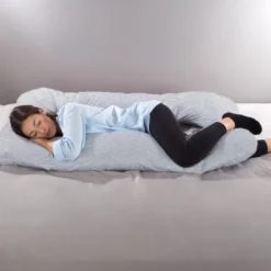 Full Body Pillow Cover- U-Shaped 100% Cotton Jersey Replacement Pillowcase With Zipper- Fits Maternity/Body Pillows Up To 58Â” By Lavish Home (Gray) -Bedding Shop GUEST 6fd27da9 a414 4994 adaa e477014589d9
