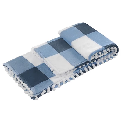 PiccoCasa Flannel Pom-Pom Tartan Checkered Fleece Throw Blanket 1Pc 9 PiccoCasa Flannel Pom-Pom Tartan Checkered Fleece Throw Blanket 1Pc - Image 7
