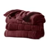 Sunbeam Queen Electric Heated MicroPlush Blanket In Garnet With Dual Digital Display Controllers -Bedding Shop GUEST 71edc4be 997b 4df3 a62f 512cfc271297