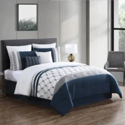 Ellison Embroidered Colorblock Comforter Bedding Set Dark Teal 17 Ellison Embroidered Colorblock Comforter Bedding Set Dark Teal -Bedding Shop GUEST 7561d919 8549 4e59 8b8e c6404c859e61