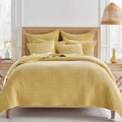 Mills Waffle Ochre Euro Sham Set Of 2- Levtex Home -Bedding Shop GUEST 76bd820e 211c 4242 a3b7 2cb03db8066e