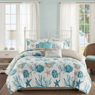 Madison Park 6pc Ocean View Cotton Sateen Duvet Cover Set Aqua 3 Madison Park 6pc Ocean View Cotton Sateen Duvet Cover Set Aqua
