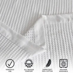 Great Bay Home Cotton Super Soft All-Season Waffle Weave Knit Blanket -Bedding Shop GUEST 7c07744a 99c9 43e5 88d2 54ac6dd7df5a