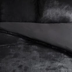 3pc Solid Faux Fur 100% Polyester Duvet Set Black - City Scene -Bedding Shop GUEST 7c0f2963 d106 4346 82bc 7067bcc8c0de