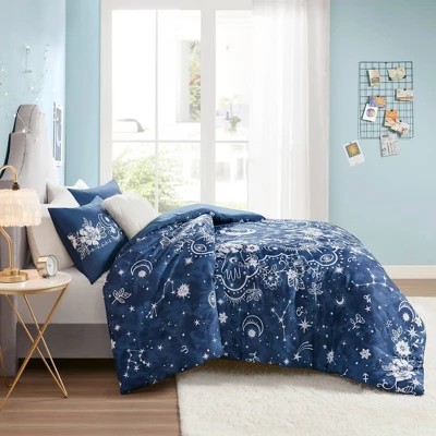 Zuri Celestial Duvet Cover Set Navy - Intelligent Design 4 Zuri Celestial Duvet Cover Set Navy - Intelligent Design - Image 2