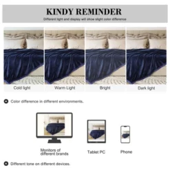1 Pc Queen Microfiber Flannel Fleece Bed Blankets Navy Blue - PiccoCasa -Bedding Shop GUEST 80c717c3 ef13 4310 af62 c4b74cf78b96