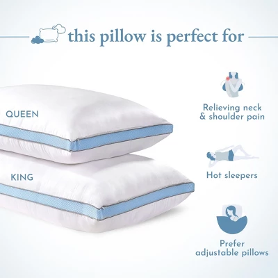 Luxury Bed Pillow, Adjustable 3-Chamber, Medium-Firm, Cooling, Down-Alt Around With Memory Foam - By California Design Den 4 Luxury Bed Pillow, Adjustable 3-Chamber, Medium-Firm, Cooling, Down-Alt Around With Memory Foam - By California Design Den - Image 2