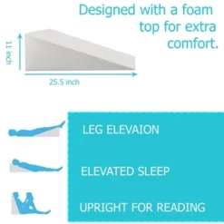 Continental Sleep, Mattress System Bed Wedge Pillow Foam Incline, Heartburn, Legs And Back Support For Acid Reflux, Increases Blood Flow, 24", White -Bedding Shop GUEST 8ca44086 6f6f 4e1d b1d6 2d6056273c7c