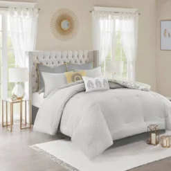 Madison Park 8pc Lian Cotton Floral Printed Reversible Comforter Set Yellow -Bedding Shop GUEST 8f8304a4 f87f 46eb a539 4043c361810e