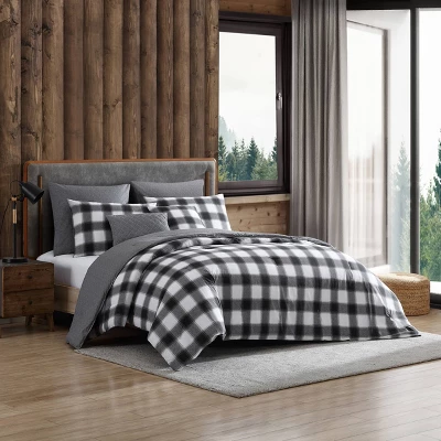 Eddie Bauer Canyon Plaid 7pc Comforter Set Black/White 3 Eddie Bauer Canyon Plaid 7pc Comforter Set Black/White