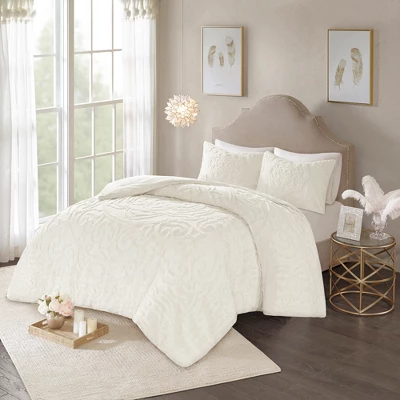 Cecily Cotton Chenille Medallion Comforter Set 3 Cecily Cotton Chenille Medallion Comforter Set