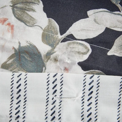 Sorrel Full/Queen 3pc Cotton Printed Reversible Coverlet Set Dark Blue 16 Sorrel Full/Queen 3pc Cotton Printed Reversible Coverlet Set Dark Blue - Image 14