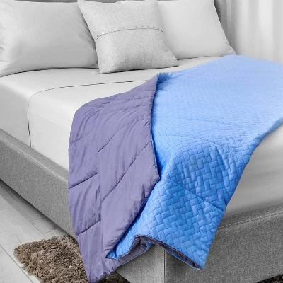 Twin Cool & Clean Bed Blanket Blue Fog - Sealy 4 Twin Cool & Clean Bed Blanket Blue Fog - Sealy - Image 2