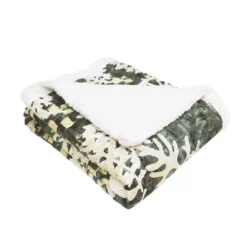 Lush Décor 50"x60" Camoflage Leaves Faux Shearling Throw Blanket Green -Bedding Shop GUEST 9311c98d adfc 4fb8 8e76 a5c8a1c2e511