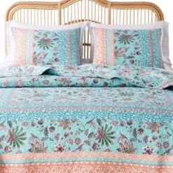 Audrey Quilted Reverible Premium Pillow Sham Turquoise By Barefoot Bungalow -Bedding Shop GUEST 9504c96d f864 4709 8726 f1d0523c0c2c