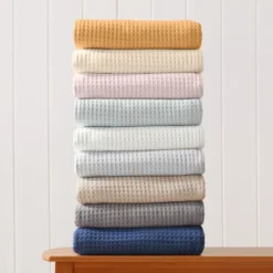 Great Bay Home Cotton Super Soft All-Season Waffle Weave Knit Blanket -Bedding Shop GUEST 9508f803 c6b7 411e b7f8 a63ce805e103