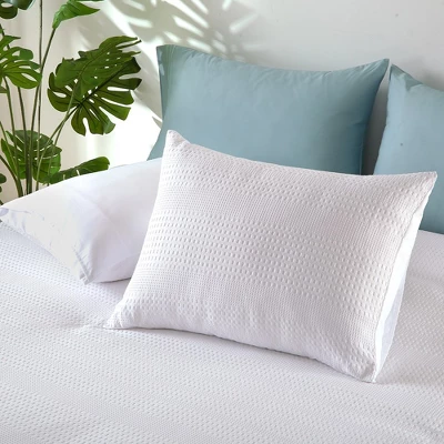 White Waffle Weave Textured Duvet Cover Set - Soft And Breathable, All-Season Duvet Cover 7 White Waffle Weave Textured Duvet Cover Set - Soft And Breathable, All-Season Duvet Cover - Image 5