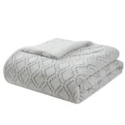 Pawz By Bearpaw 3pc King Elise Trellis Faux Fur Shearling Comforter Set Gray -Bedding Shop GUEST 9a202fe3 9908 48d4 997b d377783de4aa