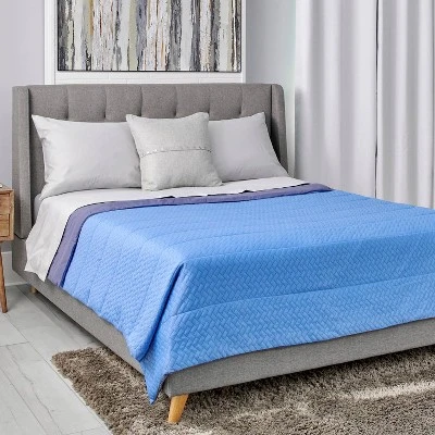 Twin Cool & Clean Bed Blanket Blue Fog - Sealy 3 Twin Cool & Clean Bed Blanket Blue Fog - Sealy