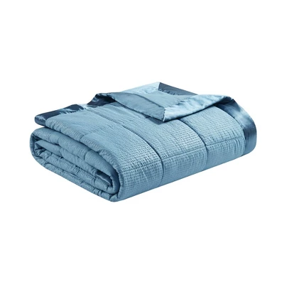 Parkman Oversized Down Alternative With Satin Trim Bed Blanket Slate Blue 7 Parkman Oversized Down Alternative With Satin Trim Bed Blanket Slate Blue - Image 5
