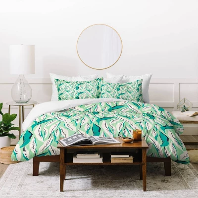 Twin/Twin XL Floral Holli Zollinger JUNGLE PALM TROPICA Duvet Cover Set Green - Deny Designs 8 Twin/Twin XL Floral Holli Zollinger JUNGLE PALM TROPICA Duvet Cover Set Green - Deny Designs - Image 6