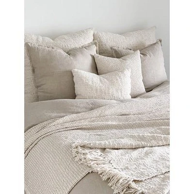 Ivory & Taupe Cotton Waffle Weave Bed Blanket - Anaya 6 Ivory & Taupe Cotton Waffle Weave Bed Blanket - Anaya - Image 4