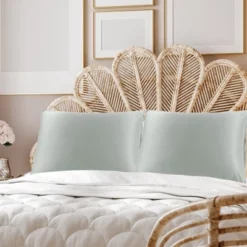 2 Pcs King(20"x36") Silky Satin Satin Cool Pillow Cases Light Gray - PiccoCasa