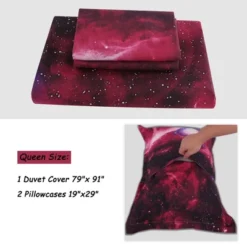 PiccoCasa Galaxies Duvet Cover Sets 3 Pcs Includes 1 Duvet Cover 2 Pillow Shams Queen Red 9 PiccoCasa Galaxies Duvet Cover Sets 3 Pcs Includes 1 Duvet Cover 2 Pillow Shams Queen Red -Bedding Shop GUEST a31551a2 39b7 4540 9ee3 0c19036d4747